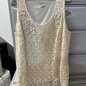 LB Plus Size 22/24 formal lace tank with embellishments